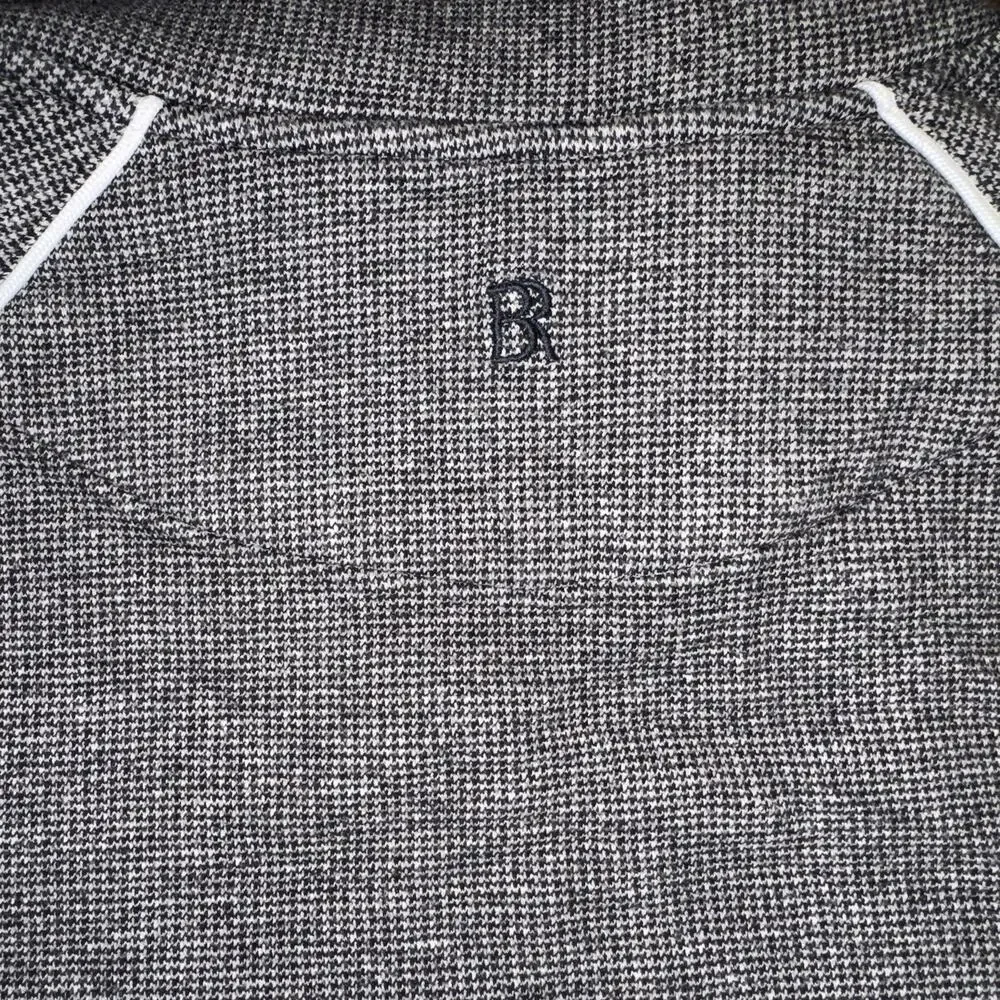 Banana Republic Jacket Mens XL Grey Navy Cotton Knit Full Zip Ribbed‎ Hem Cuffs